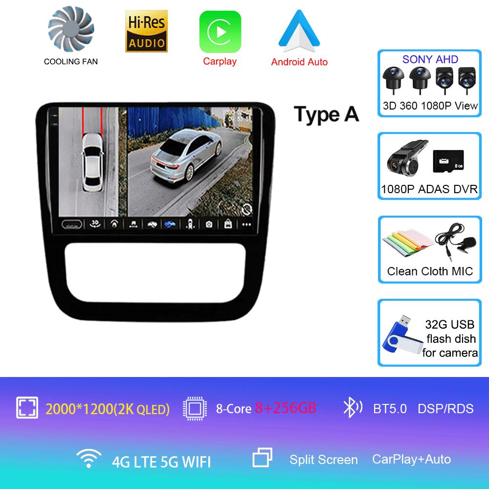 Android 14 Car Radio For Volkswagen EOS Scirocco 3 III Mk3 2008 2009 2010 2011 2012-2014 Multimedia Player WIFI+4G Carplay Auto