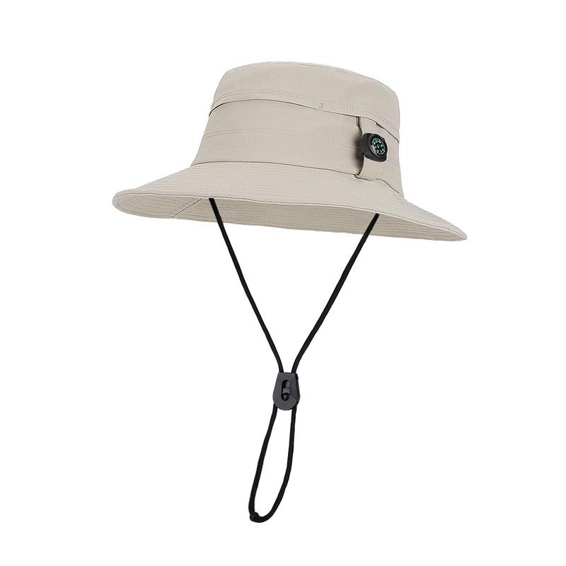 Spring and summer outdoor sunscreen bucket hat men's fishing mountaineering compass hat quick-drying waterproof big-brimmed sun hat
