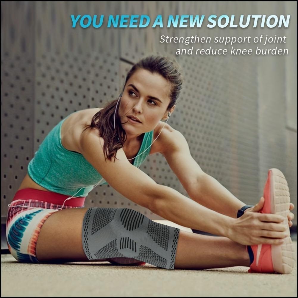 1pc Professional Knee Brace With Patella Pad  Side Stabilizers Compression Knee Sleeve For Runner Basketball Weightlifting Gym