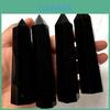 Natürlicher 100% Schwarzer Obsidian Quarz Kristall Stein Spitze Heilung Hexagonaler Stab
