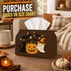 1pc Spooky Halloween Night Tissue Box with Feline Ghost Bat Star Element - Napkin Storage Organizer for Kitchen, Car, Elegant Decorative Box, Purpose 