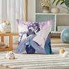 Demon Slayer Sound Breathing Art Anime Plush Pillow Cover Soft Short Plush Cushion Cover For Sofa Bedroom Home Decor Gift