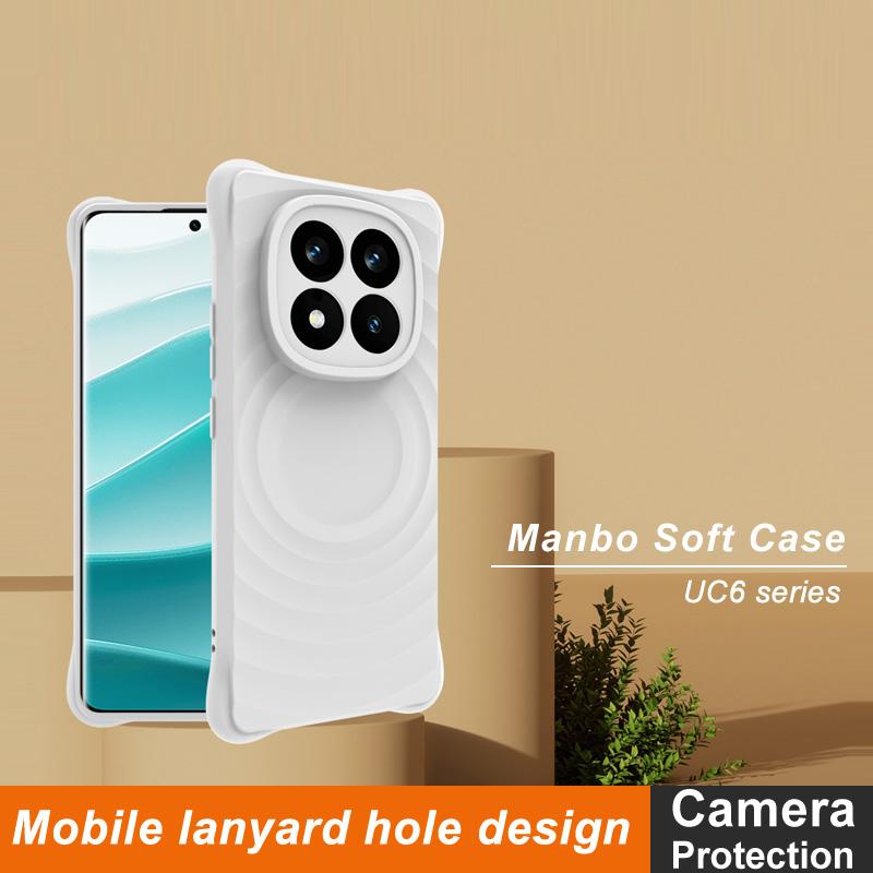 

For Xiaomi Redmi Note 14 Pro+ 5G Case Water Drop Texture Anti-Skid Matte TPU Cover Matte White