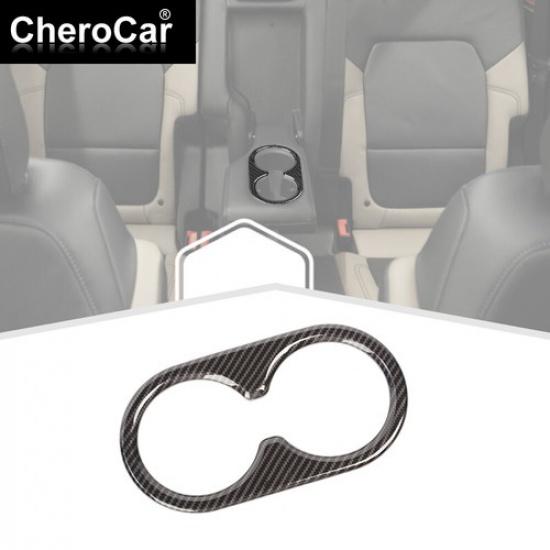 Carbon Fiber Grain Rear Armrest Box Cup Holder Decor Cover Trim for Ford Bronco