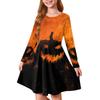 Girls' Summer Princess Dress Halloween Day- Long Sleeve A-Line T-Shirt Dress
