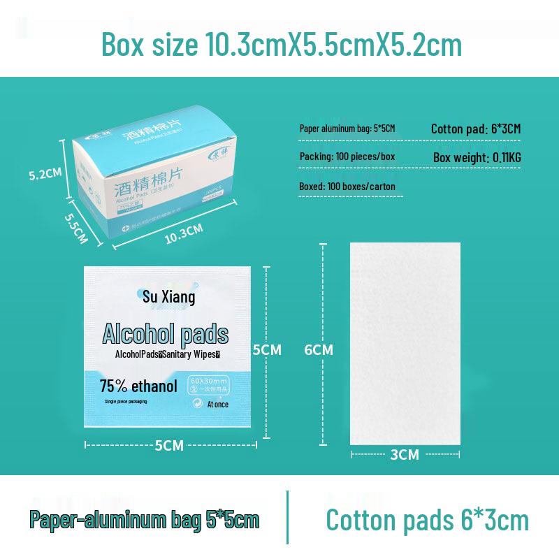Disposable 75% Alcohol Cotton Pads for Cleaning Jewelry, Nail Art, and Mobile Screens