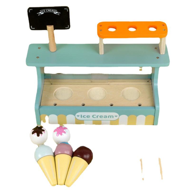 Wooden Ice Cream Shop Playhouse for Girls - Children's Simulation Toy Kiosk