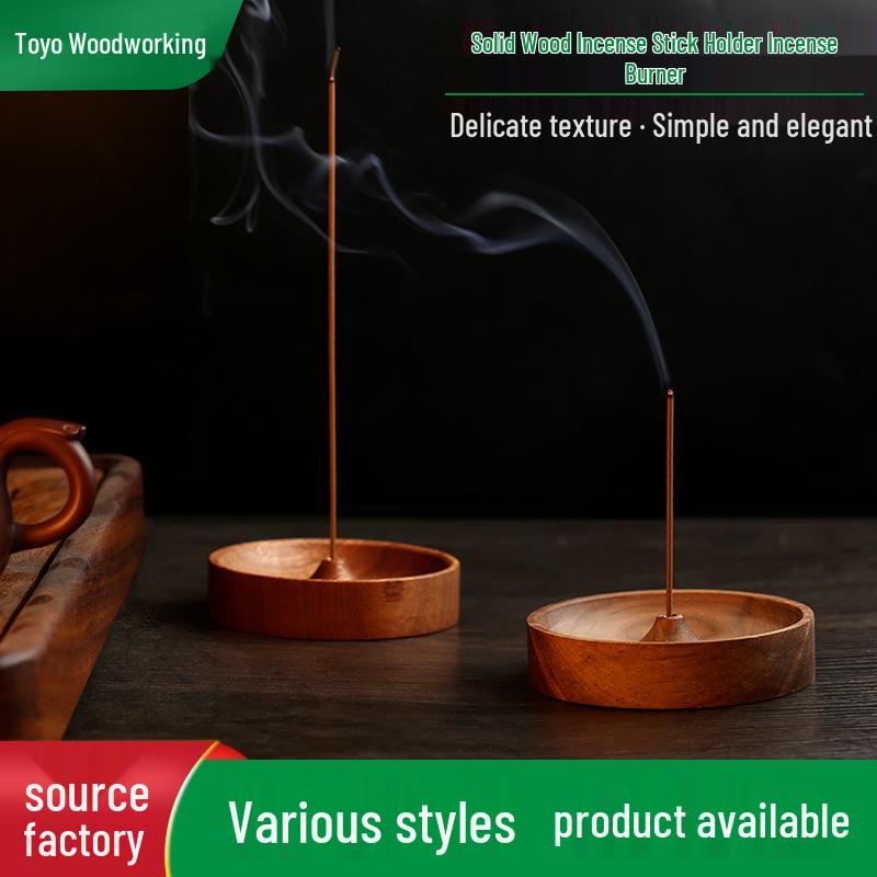 Solid Wood Incense Burner for Sandalwood & Agarwood - Zen Tea Ceremony Holder