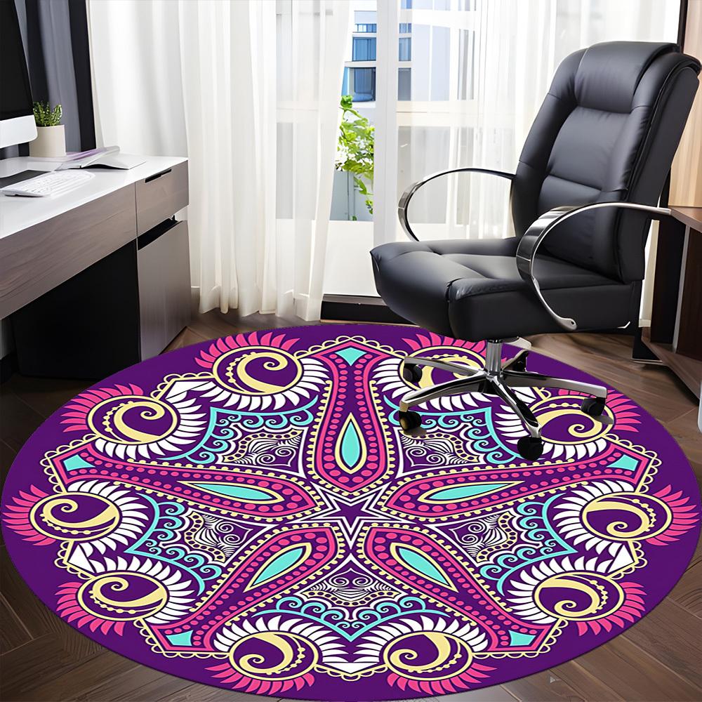 1pc Mandala Artwork Chair Carpet for Office, Soft Flannel Throw Mat, Perfect for Office,Holiday Party Decoration Choice Yy251113215