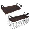 2 Set Wall Mounted Storage Shelves Bathroom Metal Wire Rustic Floating Shelf for Kitchen Office