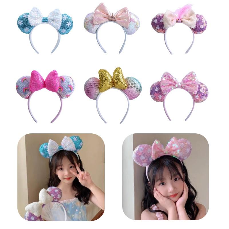 Handgefertigtes Prinzessinnen-Stirnband mit schimmernden Pailletten Ideal für Erwachsene und Kinder Regenbogenfarben