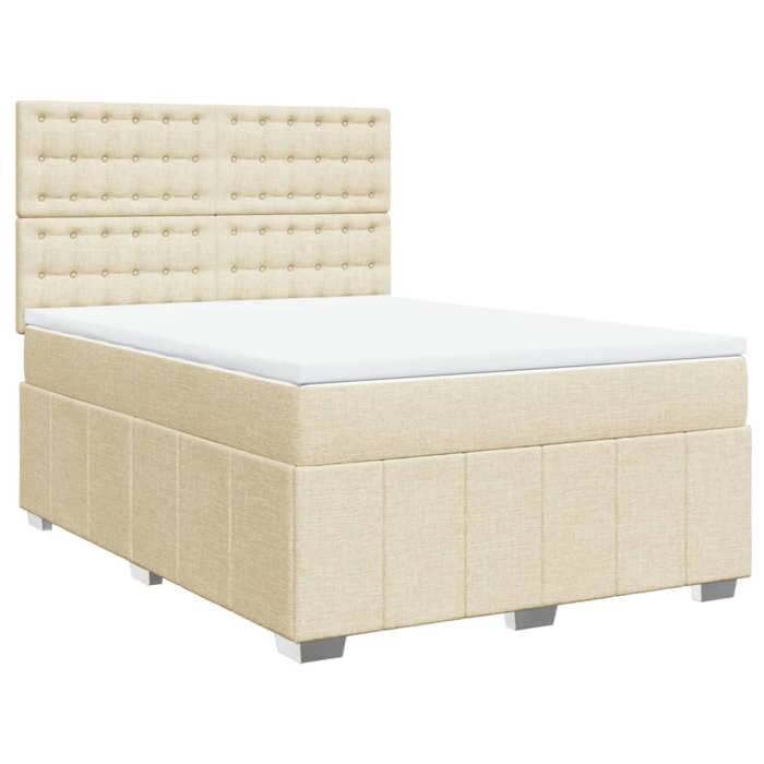 VidaXL Sommier à lattes de lit avec matelas Crème 160x200 cm Tissu 3294038
