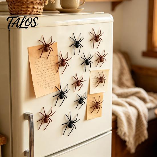Magnetic Spider Decor 2/4/8Pcs 3D Refrigerator Magnet, Lifelike Decorative Magnet for Metal Surfaces, Creepy Halloween Party Decorations
