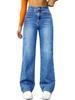 Women's High-Waisted Retro Straight-Leg Jeans - Slimming Loose Fit, Petite Floor-Length