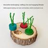 Natural Wood Bunny Toy Round Shaped 3-Grid Hamster Foraging Toy Educational Toy Bite-resistant Rabbit Chewing Toy Pet Supplies