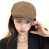 Forward Hat for Women Summer Cotton and Linen Breathable Retro Korean Version British Beret Men Wear Baseball Cap