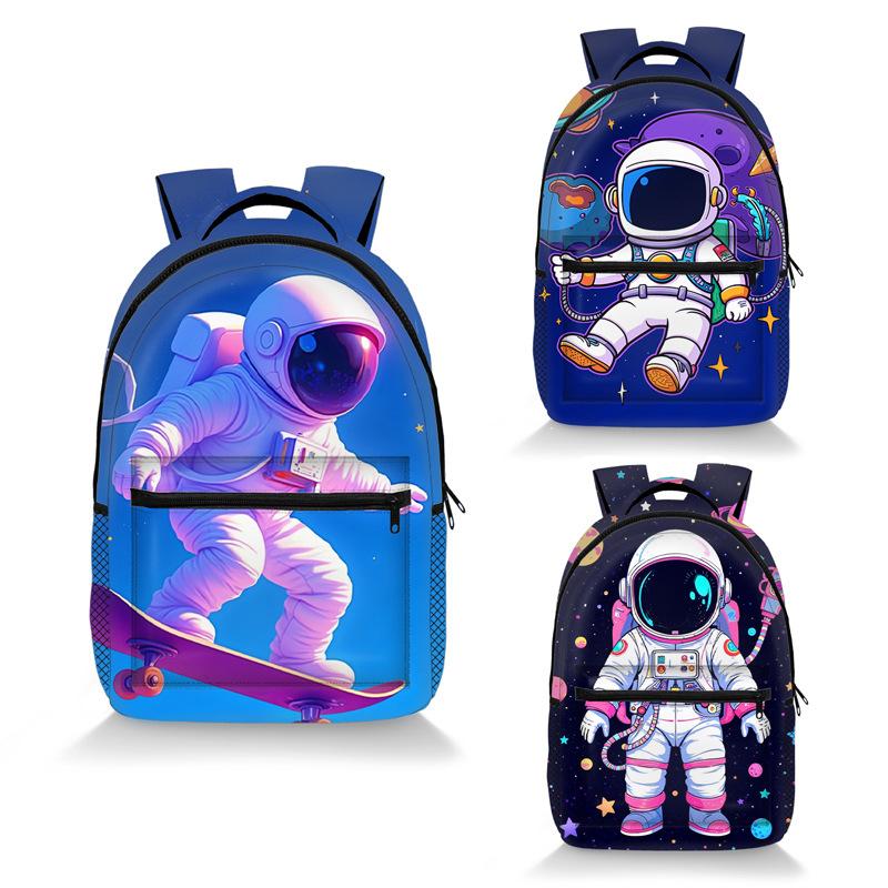 Luxury Popular Novelty Astronauts Student Bookbag Notebook Backpacks 3D Print Oxford Waterproof Boys/Girls Travel Backpacks