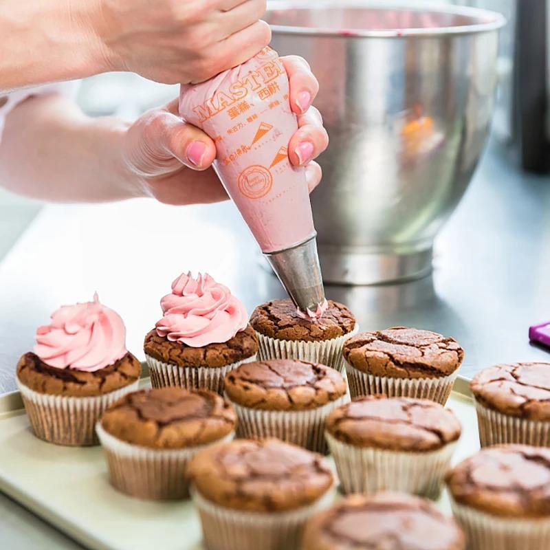 100Pcs Disposable Pastry Piping Bags, Icing Cream Squeezing Bags for Cake Decorating, DIY Baking Tools for Wedding & Birthday Party