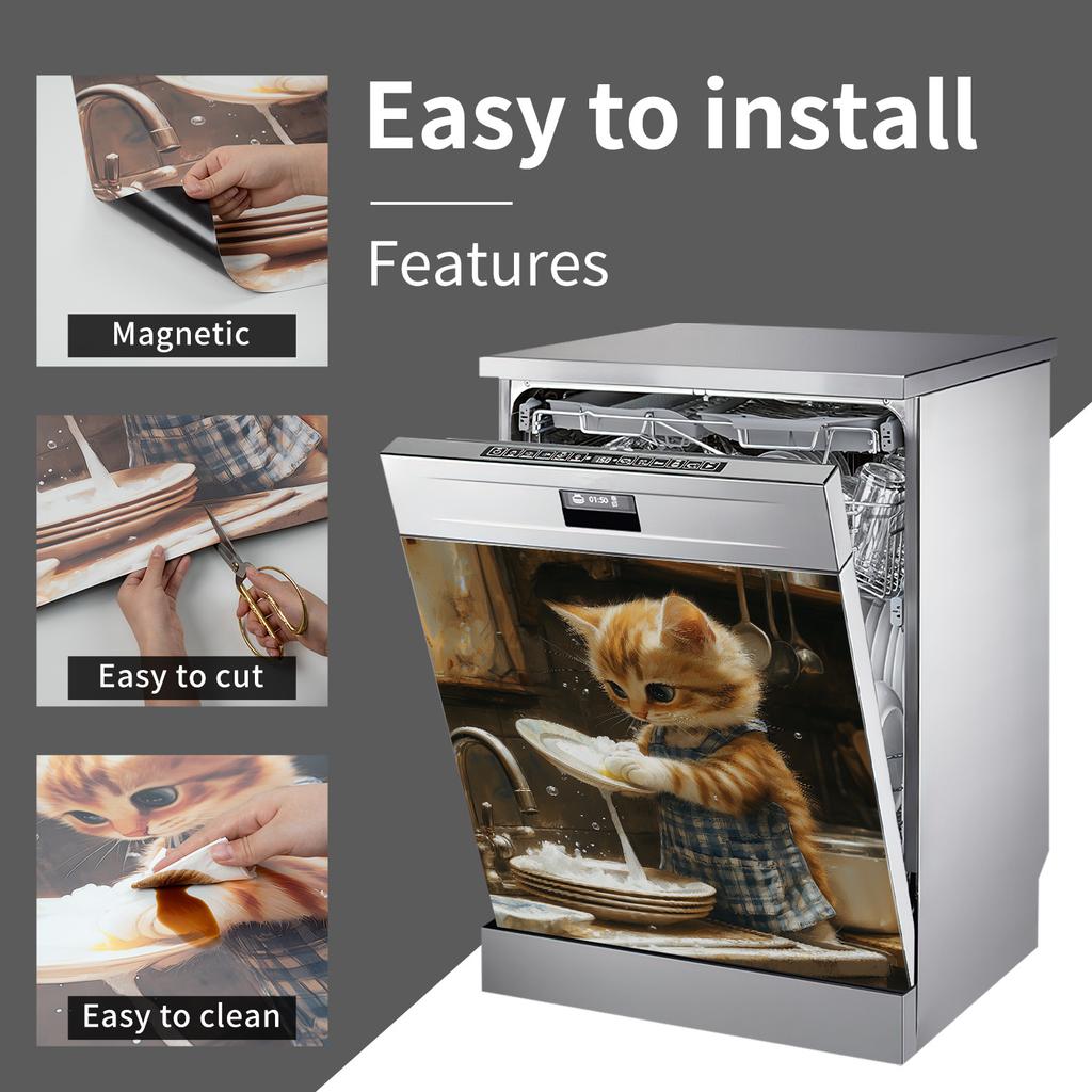 65X58.5Cm Household Dishwasher Magnetic Sticker Kitchen Home Refrigerator Magnetic Sticker