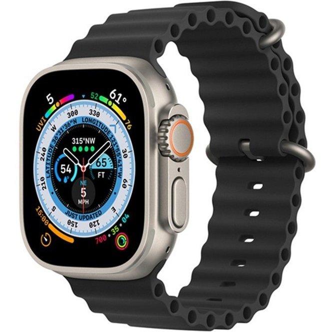 Silicone Strap for Apple Watch 1/2/3/4/5/6/7/8/9/10/11/SE 38/40/41/42mm, Black