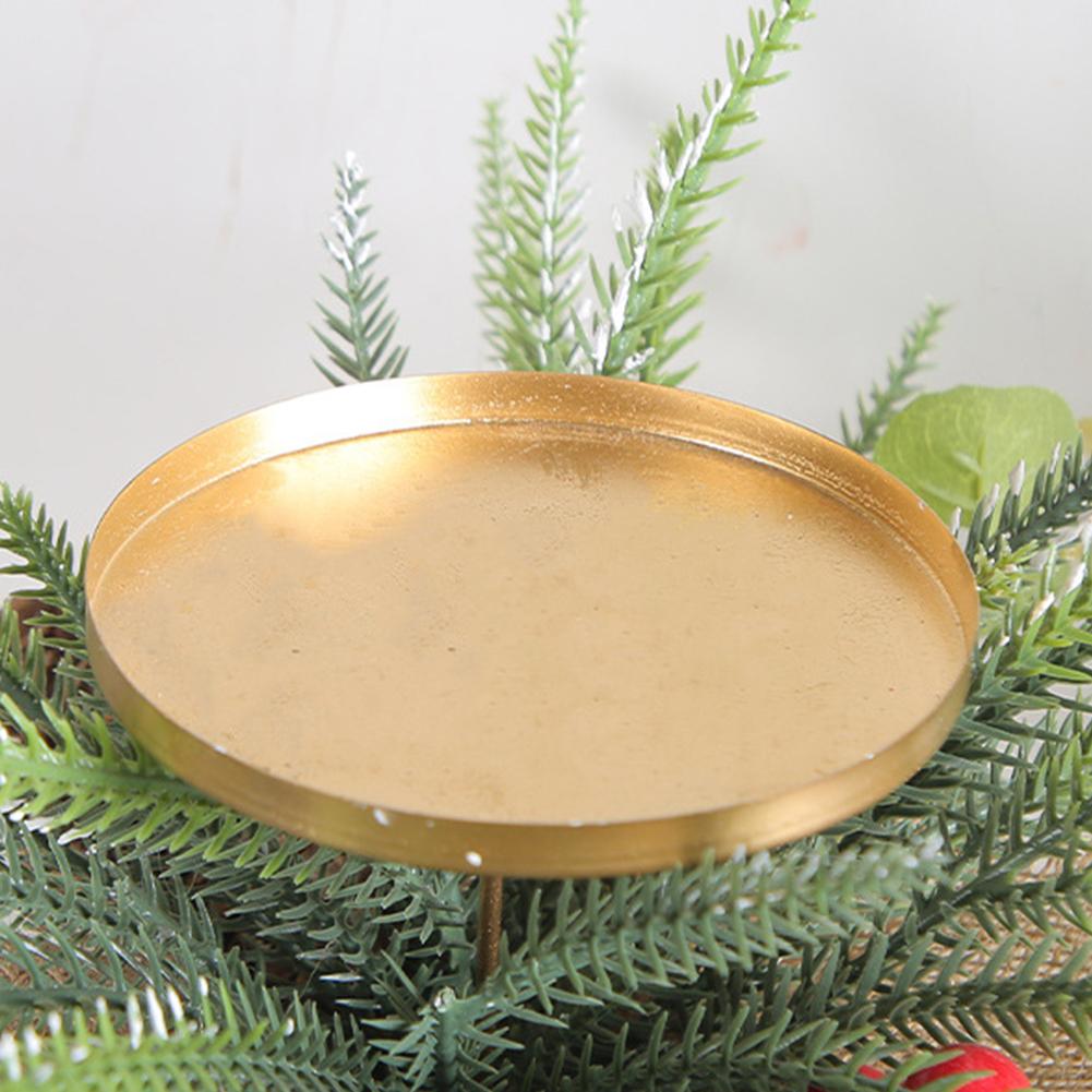 Christmas Berry Pinecone Candle Holder Featival Theme Rustic Candle Holder Multifunctional for Holiday Table Decoration