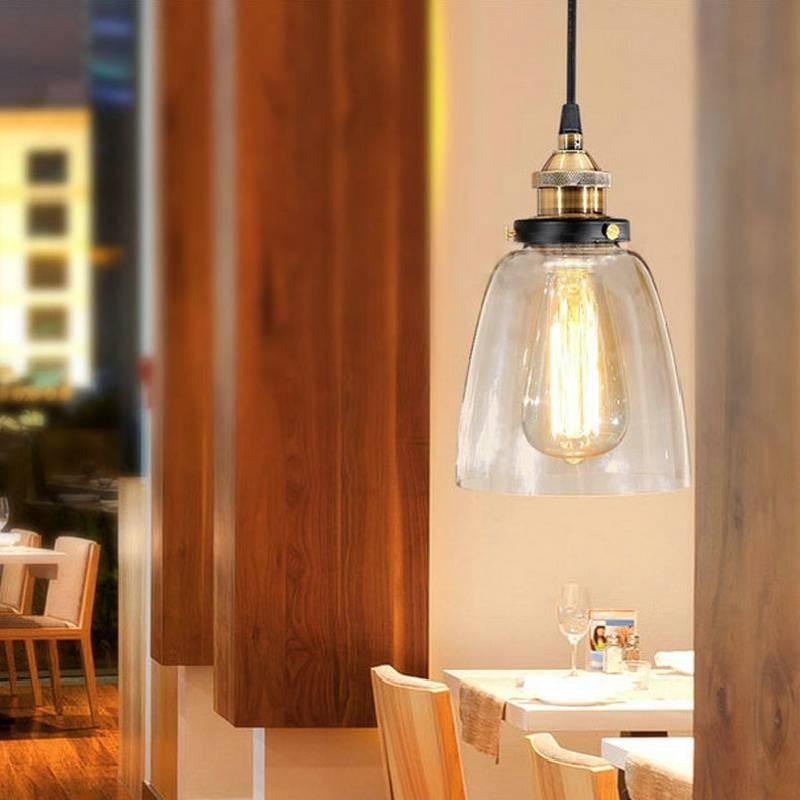 Pendant Ceiling Light Glass Shade Lighting Vintage Hanging Kitchen Room Dining