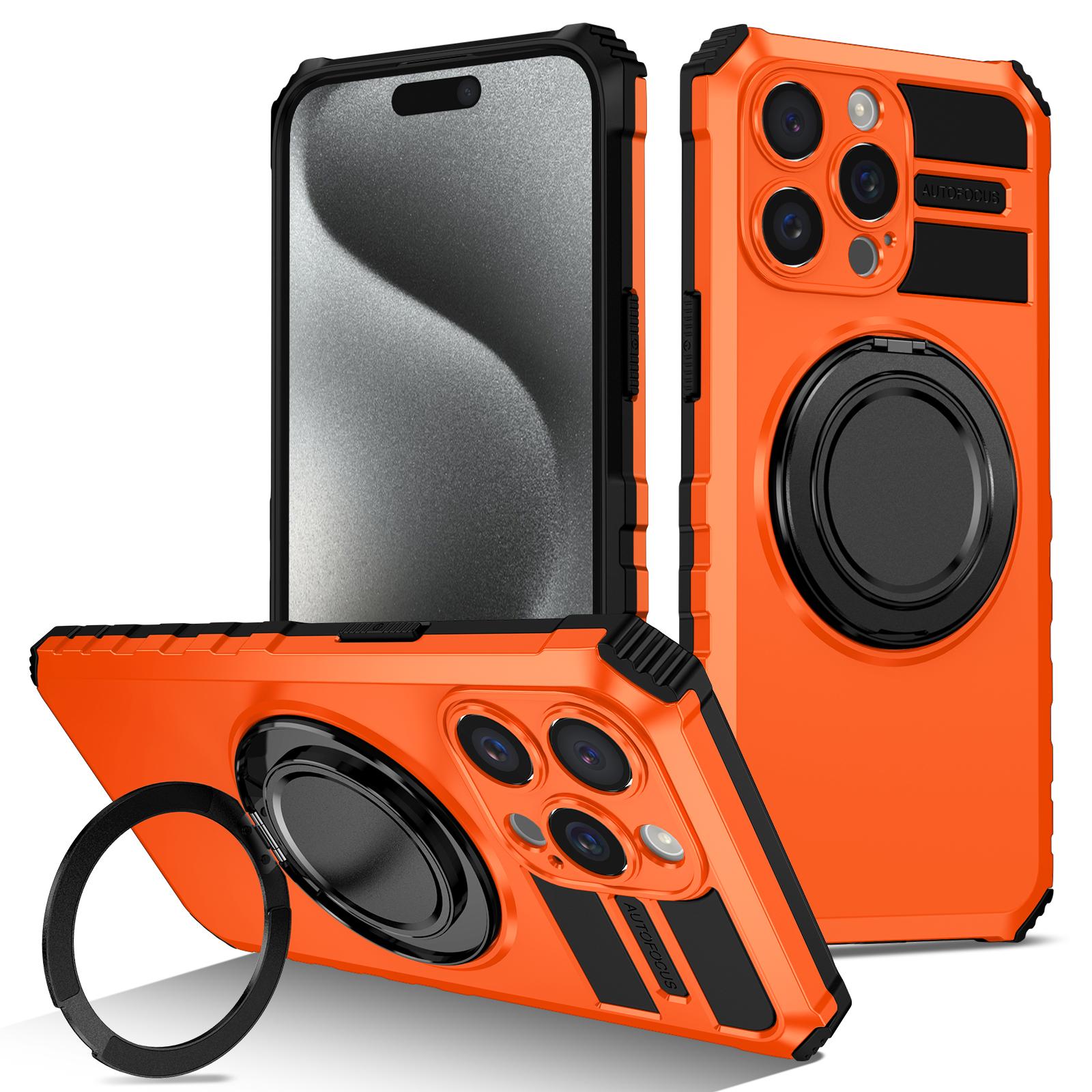 For iPhone 14 Pro Case Compatible with MagSafe Rotary Kickstand Anti-Drop TPU+PC Phone Cover A