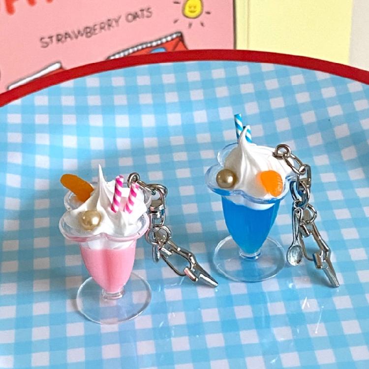 Keys Rings Ornament Juice Cup Pendant Fashion Keyring Accessories for Keychains