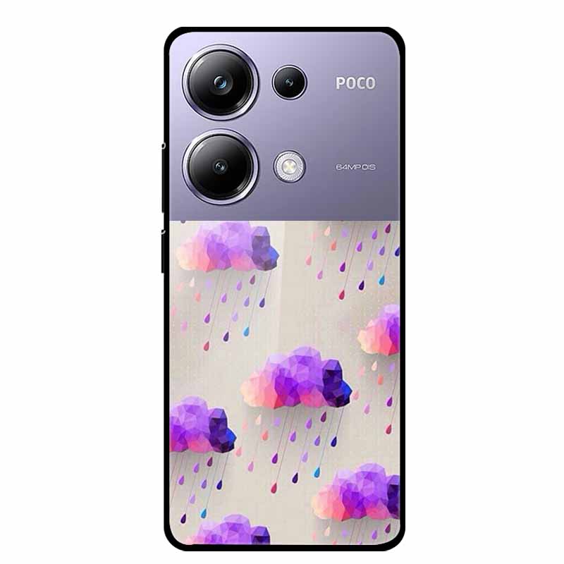 Painting Cover For Poco M6 Pro GlassTempered Glass Case Hard Back Shield for Xiaomi Poco M 6 Pro 6.67" Colourful Phone Fundas