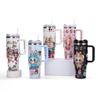 Cartoon 40oz Car Cup Thermal Insulation Water Cup Stainless Steel Thermos Cup Large Capacity Car Cup