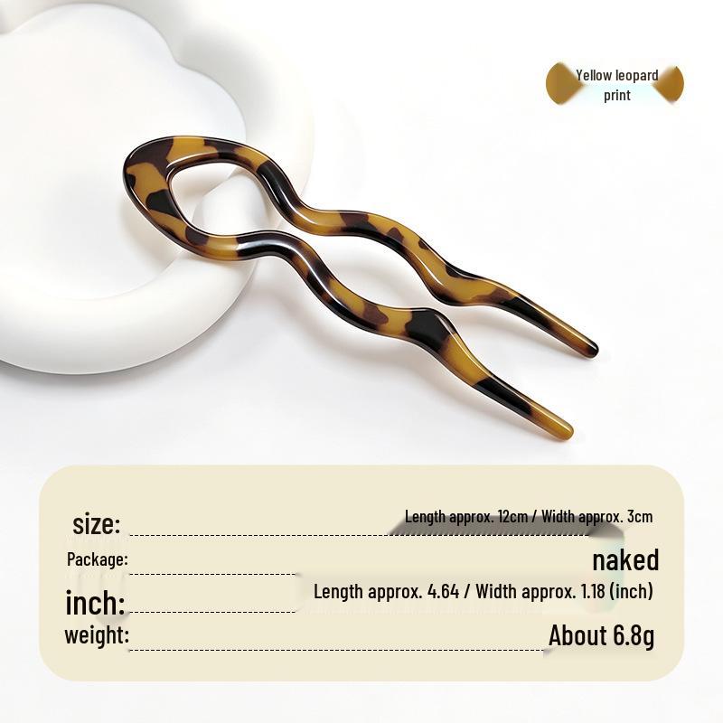 Elegant U-shaped Acrylic Hairpin for Women's Bun - New Chinese Style