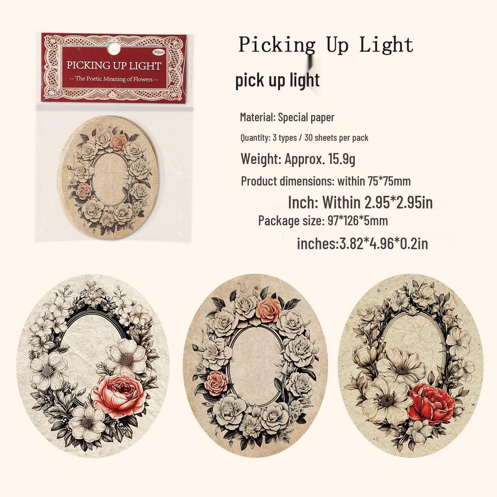 Gugu Forest Sticky Notes: Blooming Flowers Poetic Series - Floral Border Decorative Journal Stickers, 4 Styles