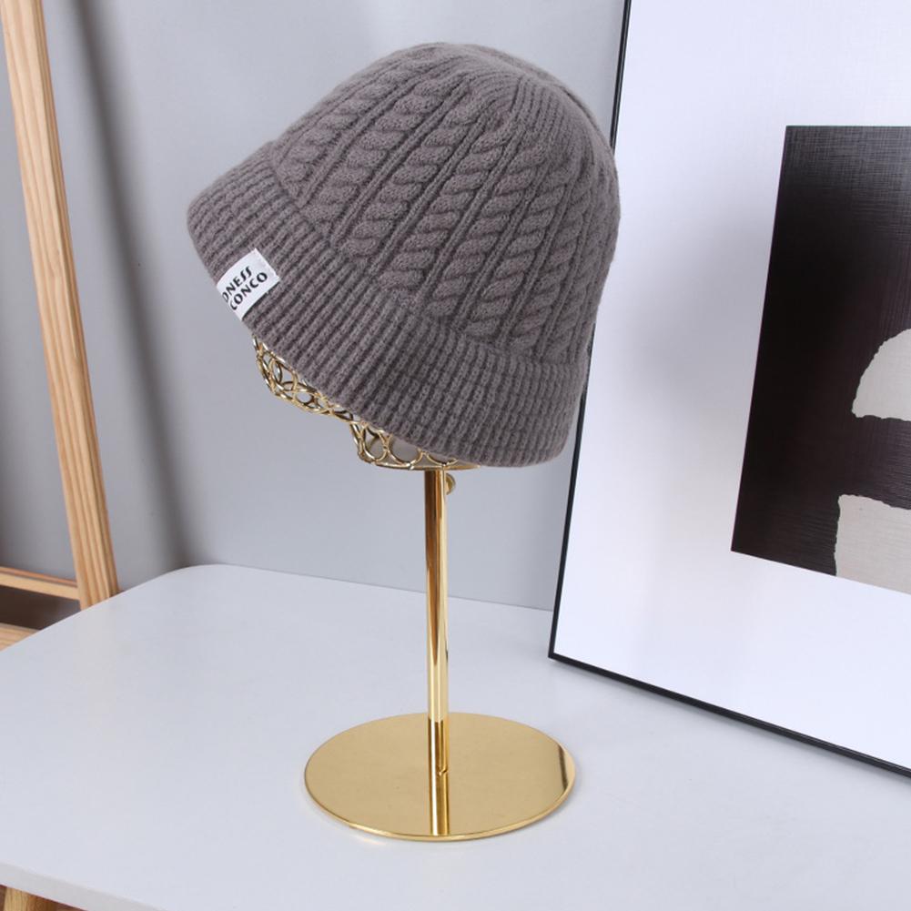 Winter Women Bucket Hat Fashion Solid Color Beanies Cap Large Head Circumference Hat