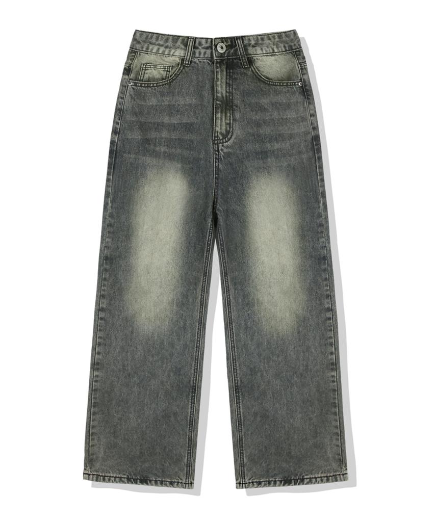 Wenil Block Balloon Wide Washed Denim Pants 4 Colors [Wald_3003] (B Type)