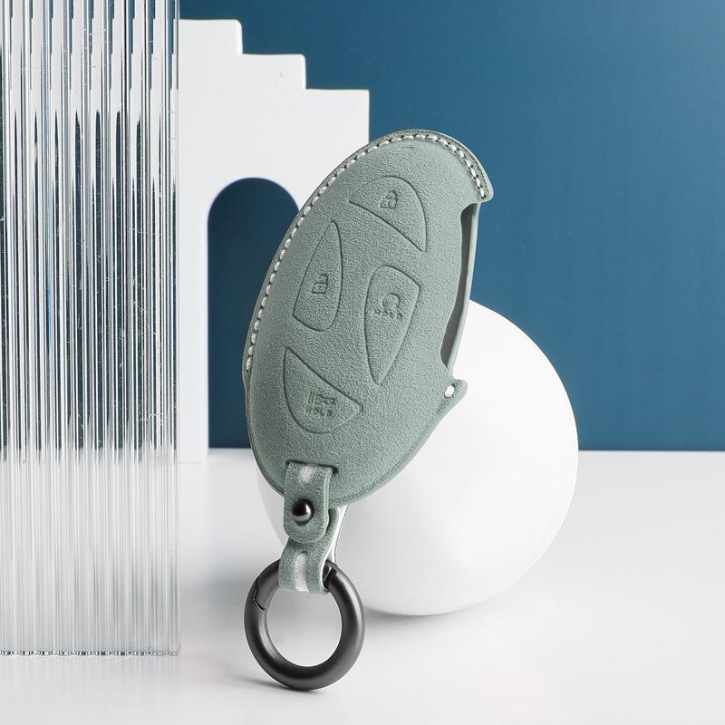 Leather Suede Car Key Case Cover for Hyundai N Style Holder Protector Multicolour Car Key Case Interior Part Auto Accesseries