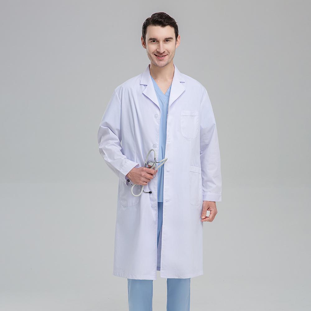 White Coat Hospital Doctor Nurse Dental Clinic Men'S And Women'S Coats White High-Quality Work Clothes Can Be Embroidered