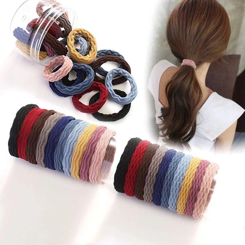 10 Adet Kadın Kızlar Temel Elastik Saç Bandı Bağları Scrunchie At Kuyruğu Tutucu Lastik Bantlar Kadınlar İçin Basit Kafa Bandı Saç Aksesuarları