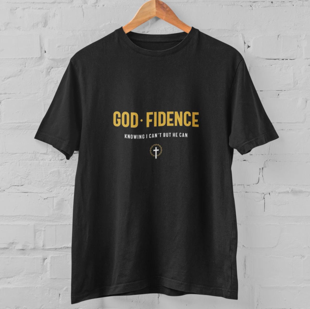 Godfidence Christian T Shirt Faith Jesus Religious Graphic Tee Gift 100% Cotton XXXL