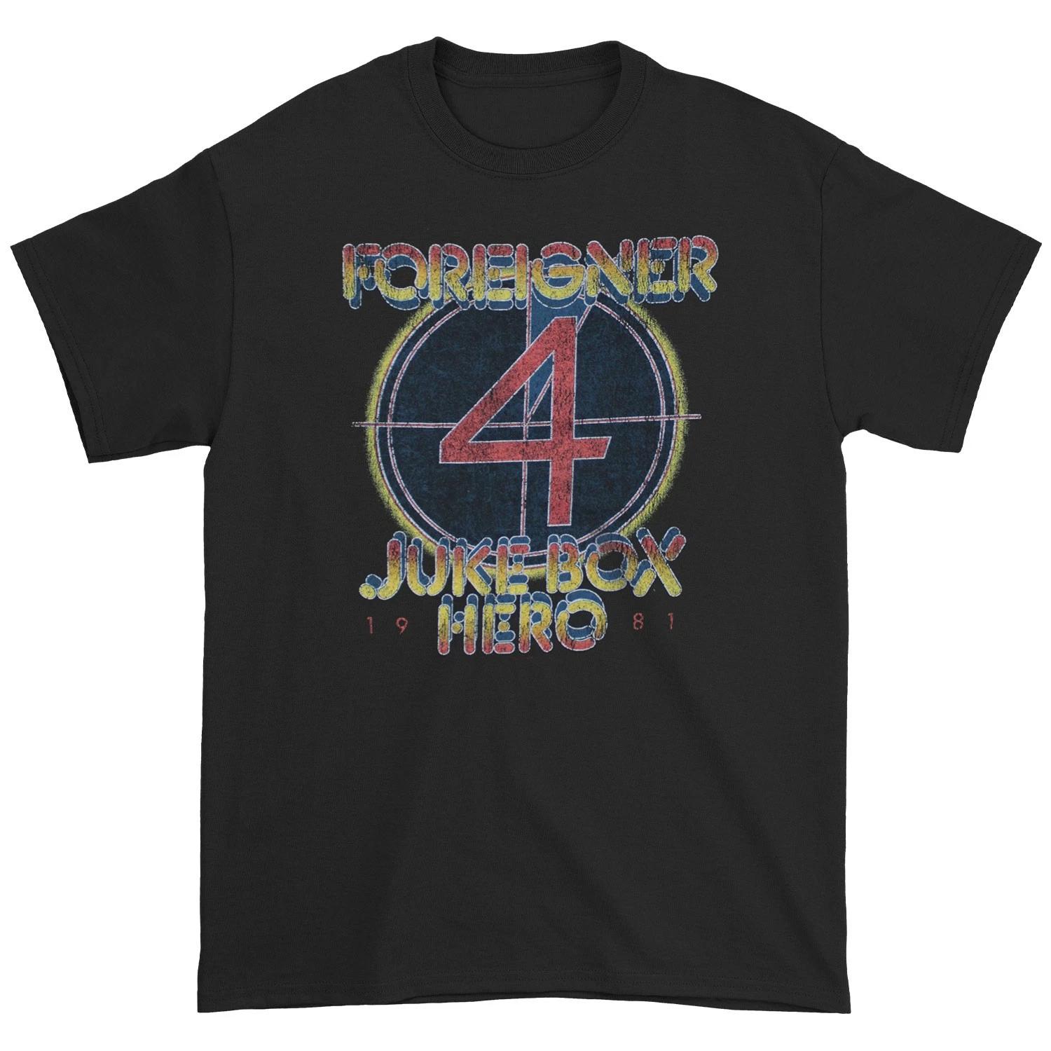 Men s Foreigner Juke Box Hero T-shirt Large Black XXXL
