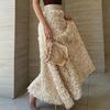 Fall Winter New Women's Petal Design Long Maxi Evening Skirt Elegant Formal Party Dinner High Waist Skirt