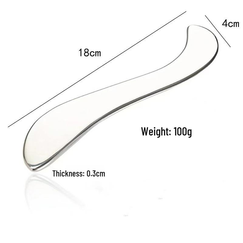 S-Shaped Stainless Steel Gua Sha Board for Full Body and Facial Massage