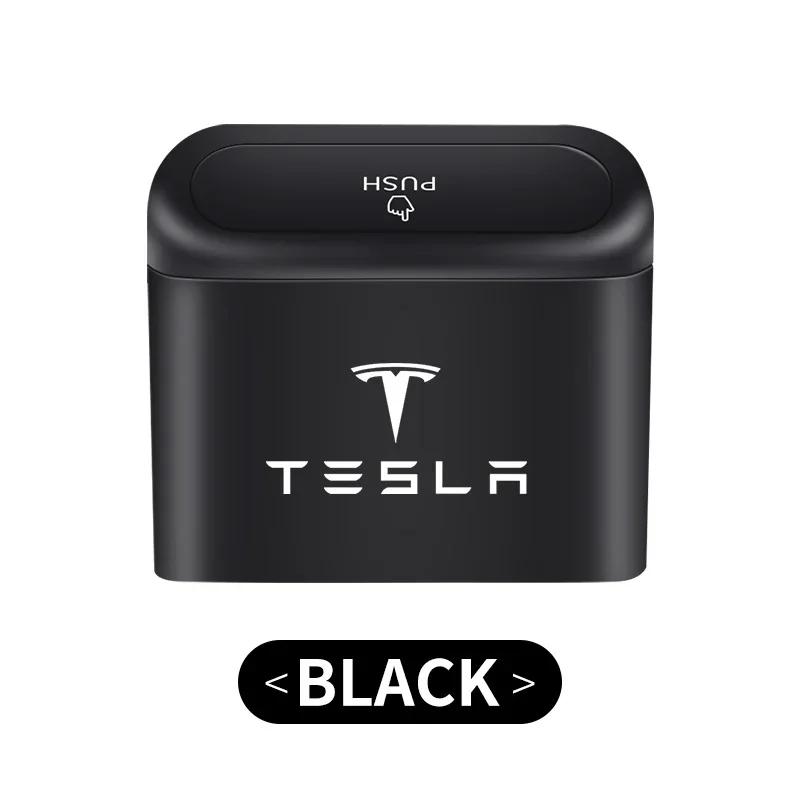 

Car Sticker Tesla Car Hanging Trash Can ABS Square Pressing Bin Trash For Tesla Model 3 S X Y 2022 Style Roadster Coil Mod WYE 2