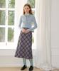 Baitalssain Check Wool Skirt (2C) (Brown)