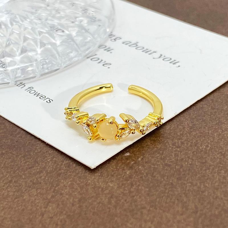 Blind Box Medieval Vintage Gold Niche Retro High-End Open Ring Color Treasure Light Luxury Ring Woman