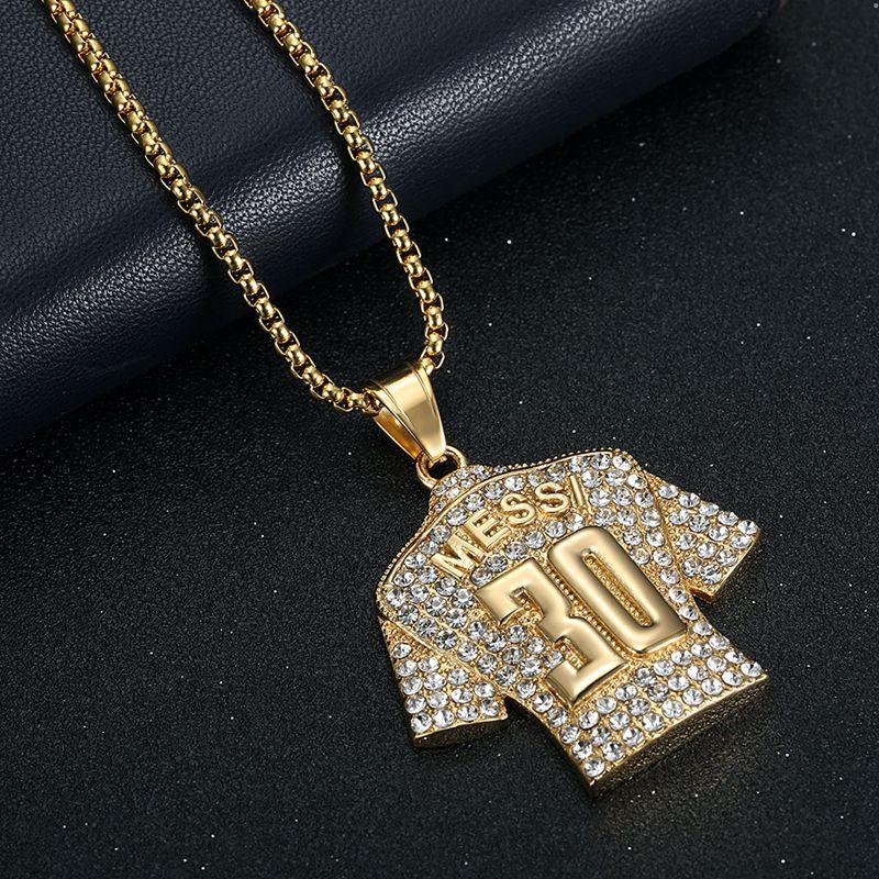 

Megin D Нержавеющая сталь Хип-хоп Спорт Номер 30 Беспорядок Футбольная звезда рубашка Шарм Подвеска воротник цепи Ожерелье для фанатов Мужчины Женщины 60cm