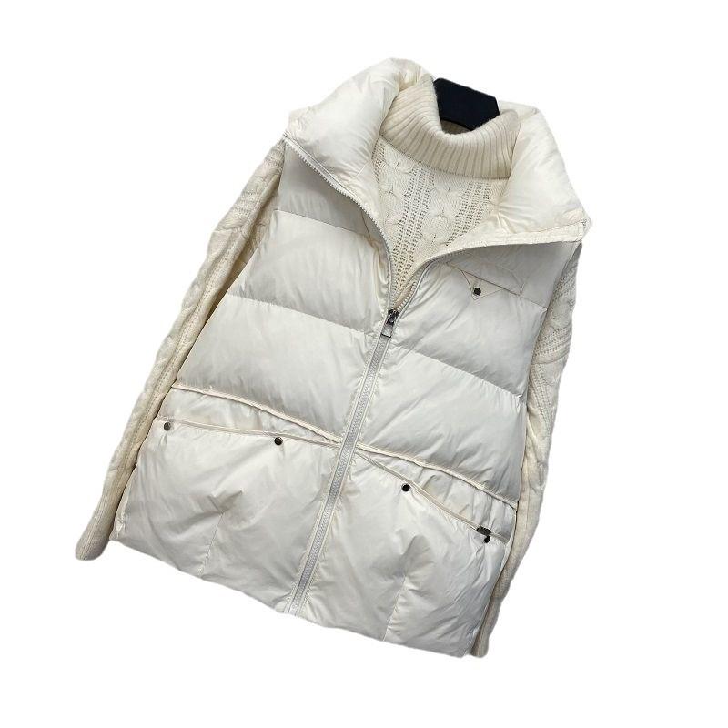 Down Cotton Vest Women's Autumn and Winter New Loose and Thin Versatile Sleeveless Vest Rivet Thickened Vest Jacket