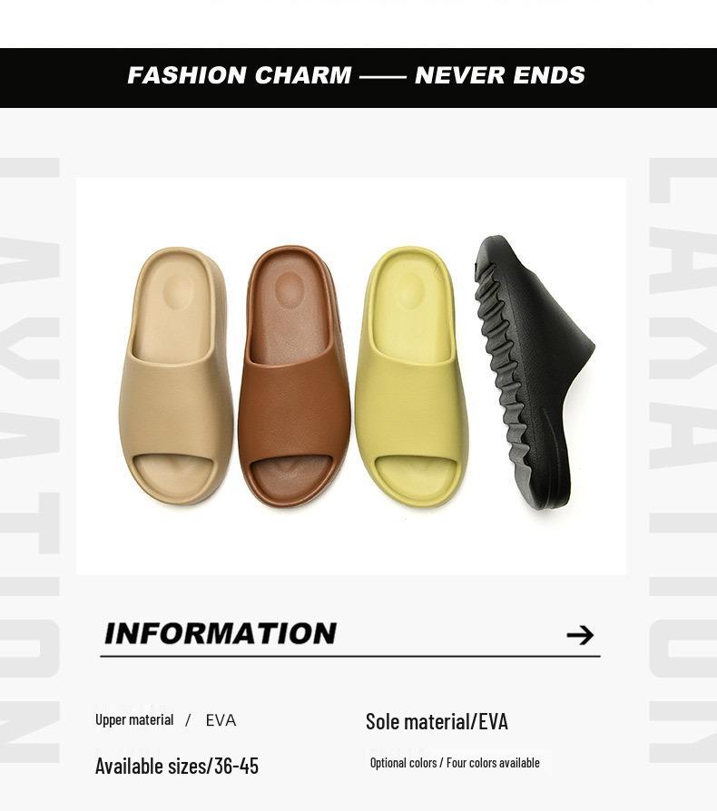 Men's Summer Non-Slip Sport Slippers, "Stepping on Clouds" Single Strap Sandals, Lightweight Thick-Sole Indoor/Outdoor Flip-Flops