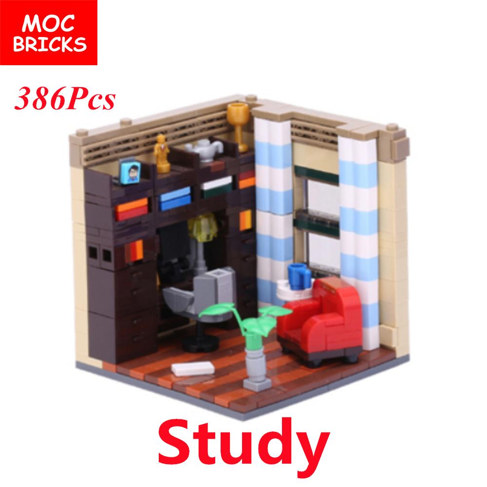 Set MOC Steine Haus Einrichtung Badezimmer Küche City Friends Haus Bauen Lernspielzeug Geschenk