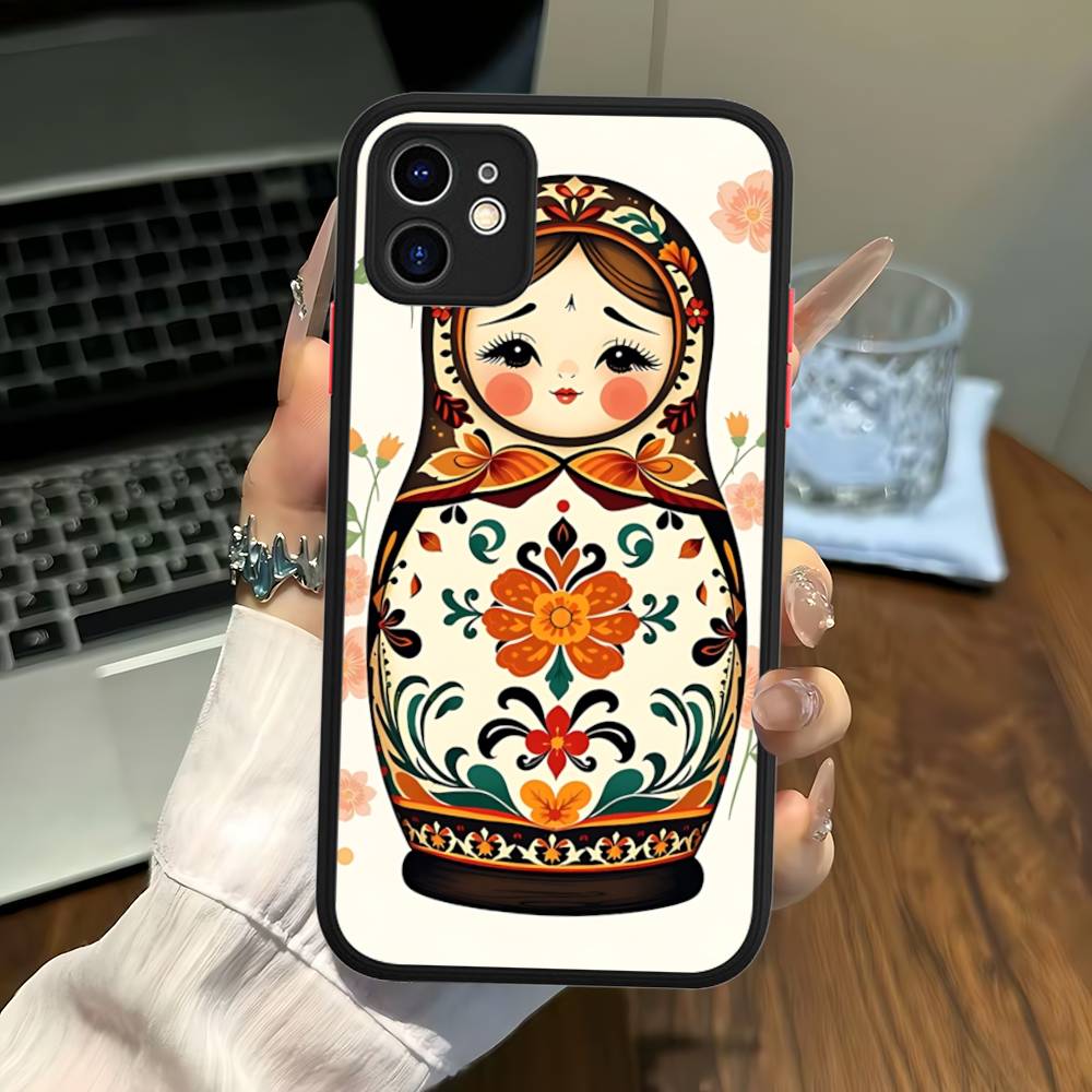 Classic Matryoshka Doll Phone Case For IPhone 16 15 14 11 12 13 Pro Max Plus 12 XS Max Back Cover Matte Case