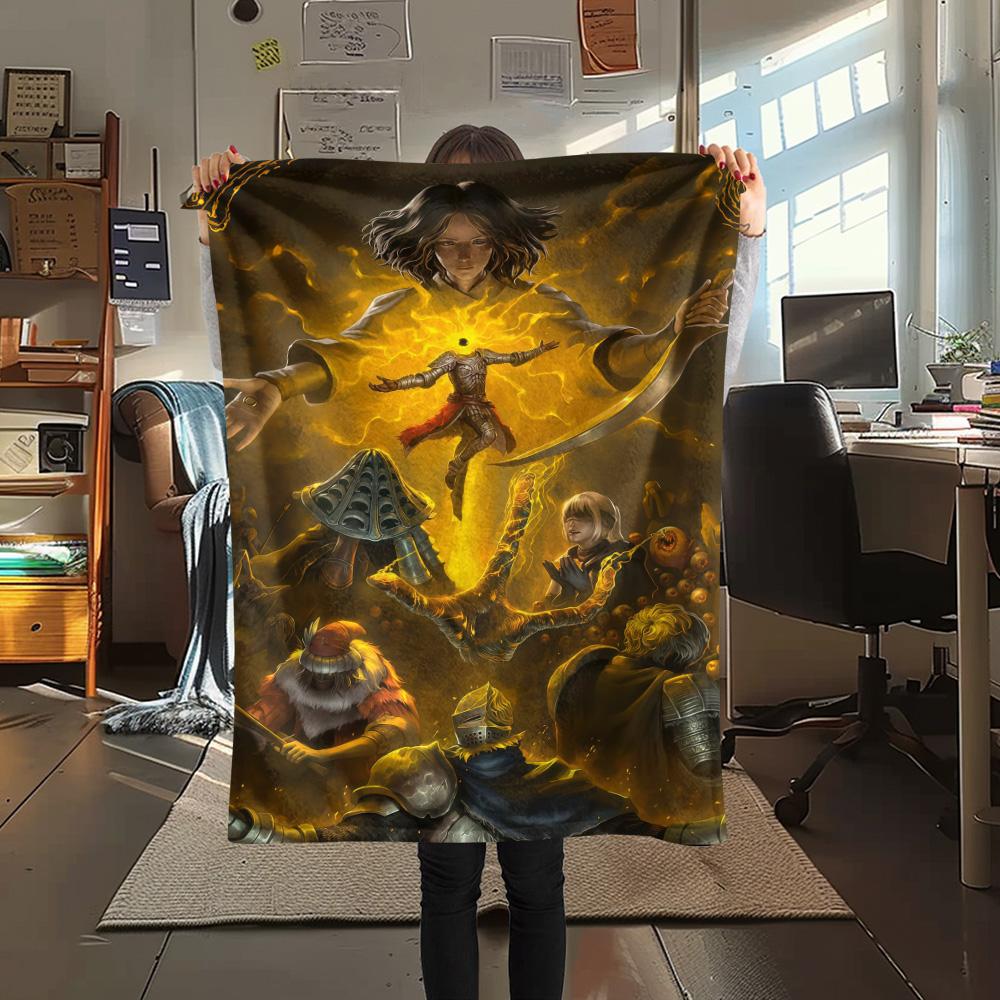 

Elden Ring Print FlAannel Blanket, High quality Comfortable for All Seasons, Home Decor, Warmth and Comfort 80cm x 120cm